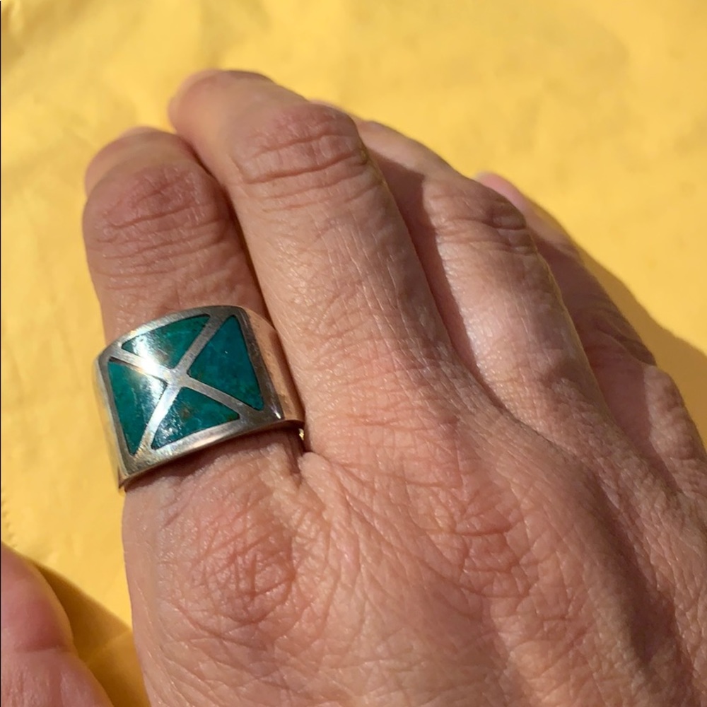 Peruvian Silver 950 ring - Picture 2 of 2